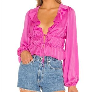 NEW Pink Long Sleep Tie Up Top